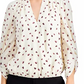 Blusa feminina Alfani com sobrepeliz estampada, bege, tamanho X-S