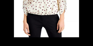 Blusa feminina Alfani com sobrepeliz estampada, bege, tamanho X-S