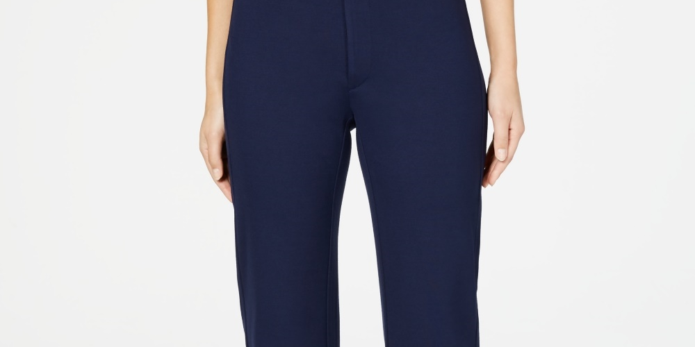 Calça feminina Charter Club Petite Wide Leg Azul Tamanho 4 Petite