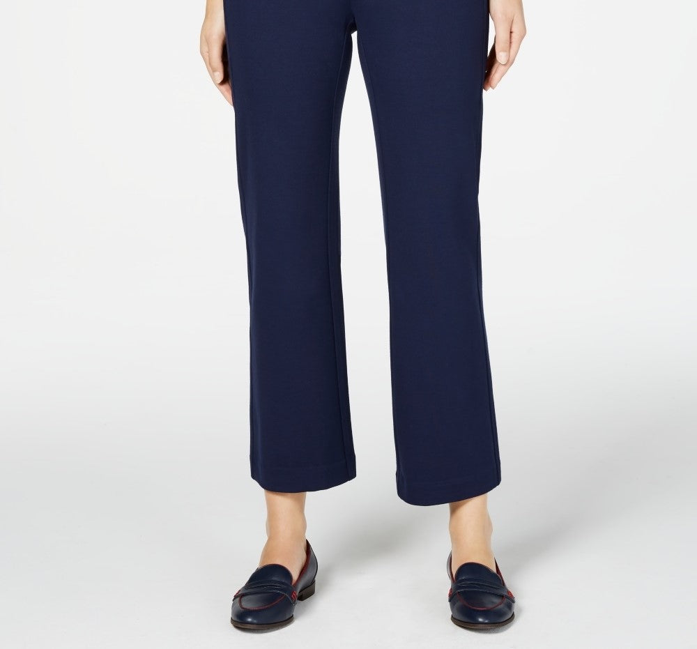 Calça feminina Charter Club Petite Wide Leg Azul Tamanho 4 Petite