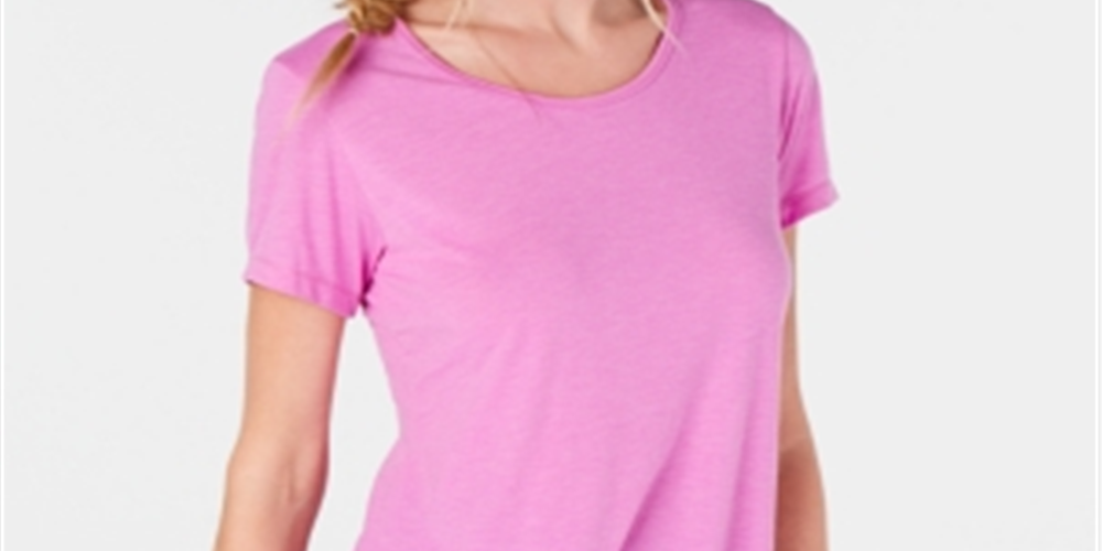 Camiseta feminina Ideology com bainha em malha roxa, tamanho P