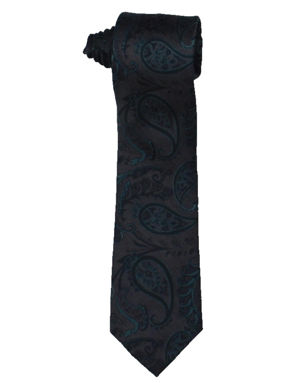 Gravata masculina de seda com estampa paisley Michael Kors, verde, tamanho regular