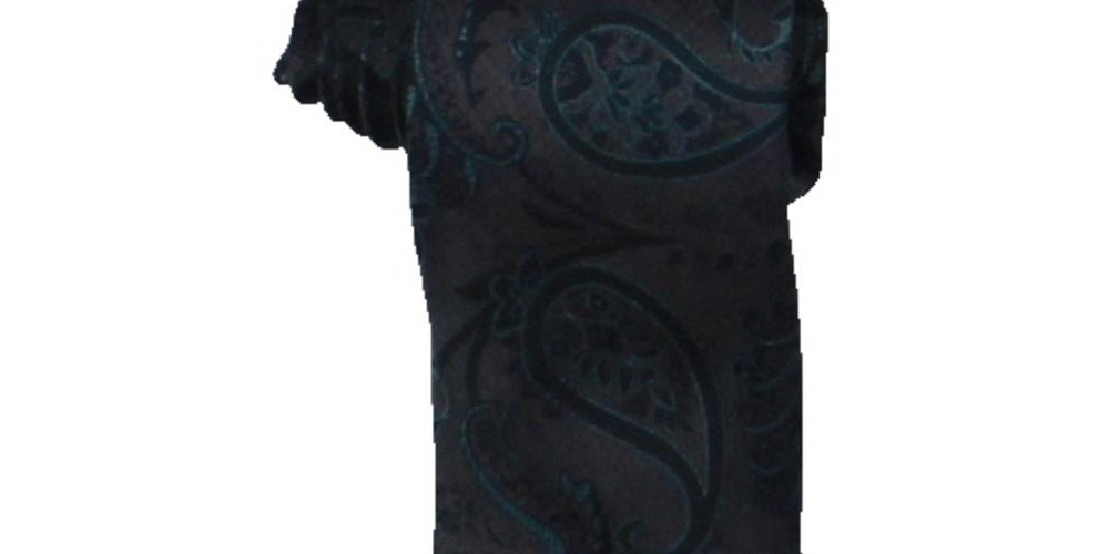 Gravata masculina de seda com estampa paisley Michael Kors, verde, tamanho regular