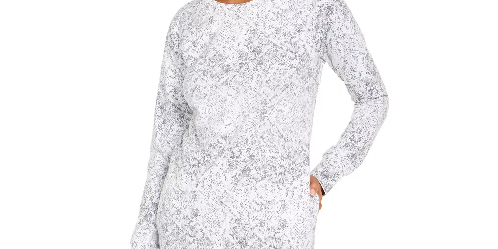 Túnica feminina com estampa de cobra Ideology, branca, tamanho XX-G