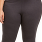 Leggings femininas plus size de malha ponte com cintura larga, estilo &amp; co, cinza, tamanho 14W