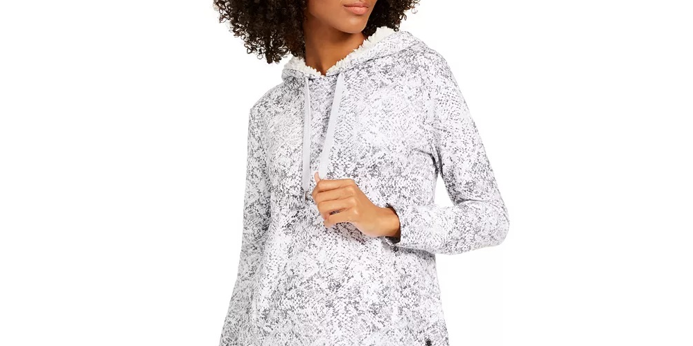 Ideologia Moletom Fitness Feminino com Capuz Branco Tamanho Médio