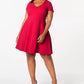 Vestido feminino B Darlin plus size com alças finas e laço nas costas, vermelho, tamanho quadrado 18W