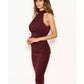 Vestido midi justo com decote alto e franzido Ax Paris feminino, azul-marinho, tamanho 10