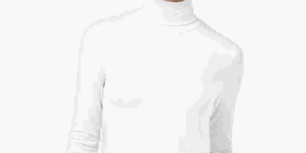 Blusa feminina de gola alta Maison Jules, branca, tamanho médio