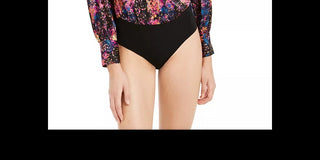 Bar III Women's Confetti Printed Surplice Bodysuit Black Size XX-Large