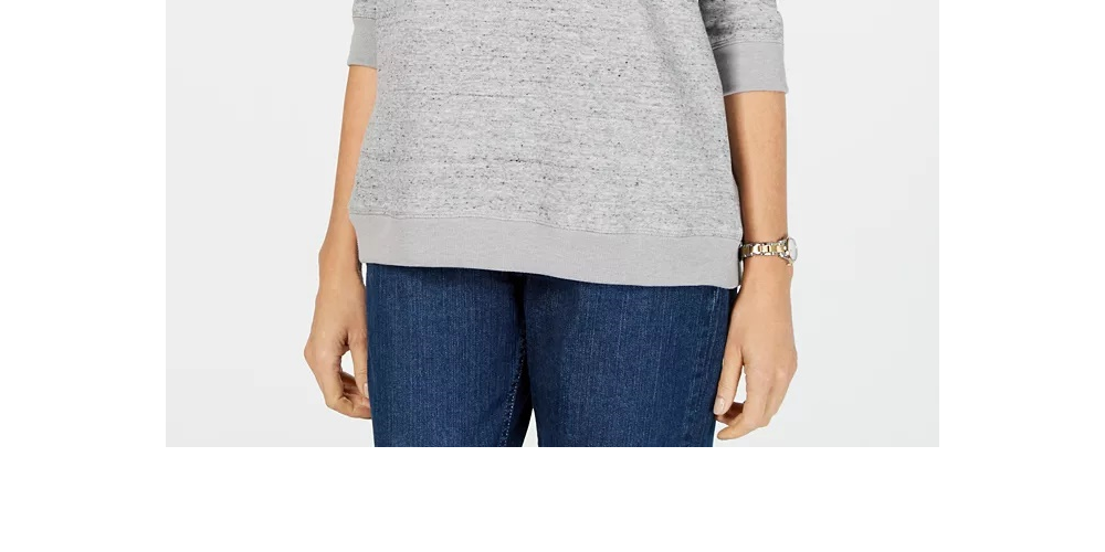 Moletom esportivo feminino Karen Scott, cinza, tamanho XS