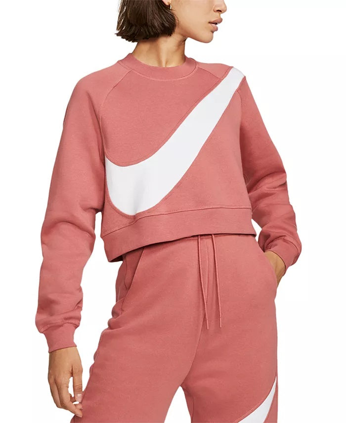 Moletom Nike Sportswear Logo Fleece Feminino Rosa Tamanho Grande