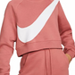 Moletom Nike Sportswear Logo Fleece Feminino Rosa Tamanho Grande