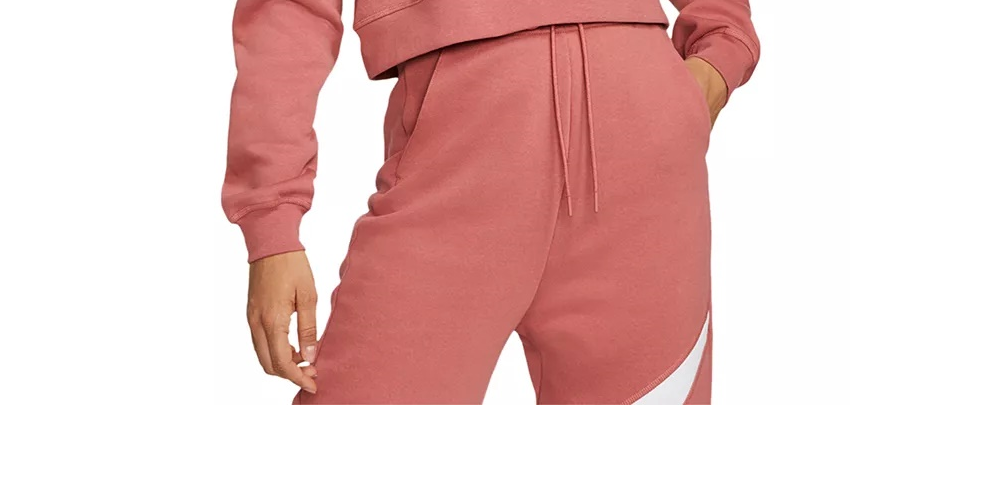 Moletom Nike Sportswear Logo Fleece Feminino Rosa Tamanho Grande