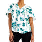 Blusa feminina Alfani com decote em V franzido e manga dolman, branca, tamanho GG