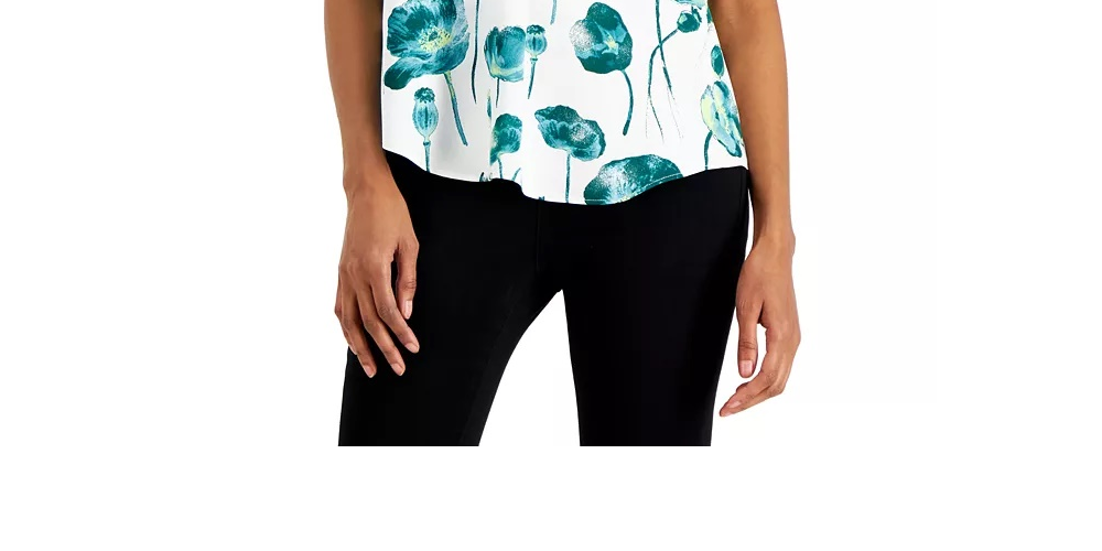 Blusa feminina Alfani com decote em V franzido e manga dolman, branca, tamanho GG