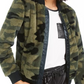 Jaqueta bomber feminina estampada com pele sintética Bar III, verde, tamanho XXS