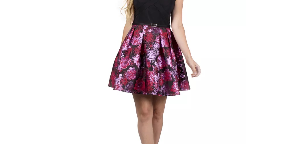 Vestido com saia floral Crystal Doll Juniors Pinkoverpl tamanho 15