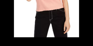 Camiseta regata com nervuras e acabamento em renda Planet Gold Juniors, tamanho laranja, médio