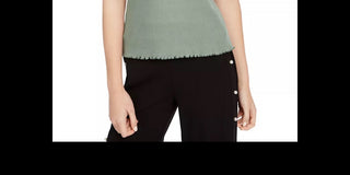 Camiseta regata com nervuras e acabamento em renda Planet Gold Juniors, verde, tamanho médio