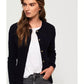 Cardigan de malha trançada Croyde Bay da Superdry feminino, azul-marinho, tamanho 4