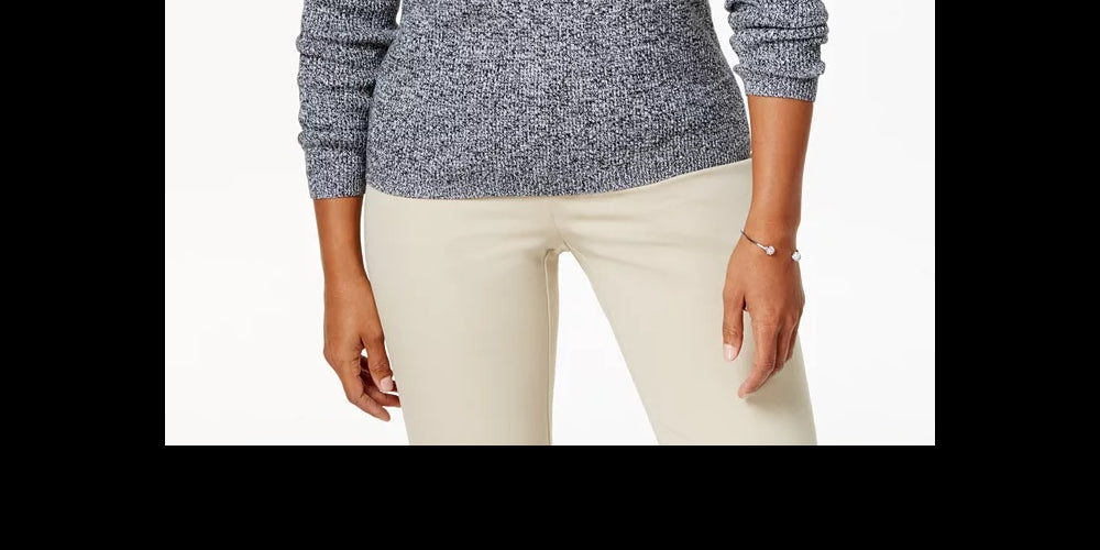 Karen Scott Suéter Feminino Canelado Gola V Azul Tamanho XS