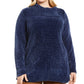 Karen Feminino Scott Plus Chenille Gola Dividida Azul Tamanho 0X