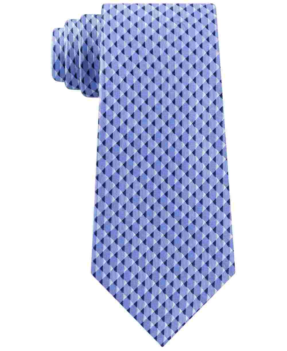 Gravata Michael Kors Masculina com Círculos Espelhados Azul Marinho Tamanho Regular