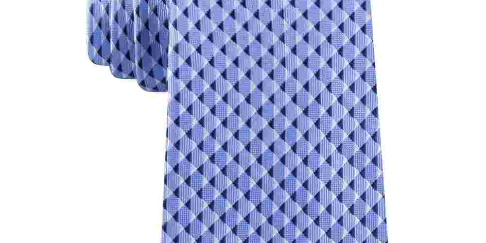 Gravata Michael Kors Masculina com Círculos Espelhados Azul Marinho Tamanho Regular