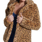 Casaco de pele sintética Guss feminino Reckless Animal Print marrom tamanho grande