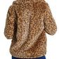 Casaco de pele sintética Guss feminino Reckless Animal Print marrom tamanho grande