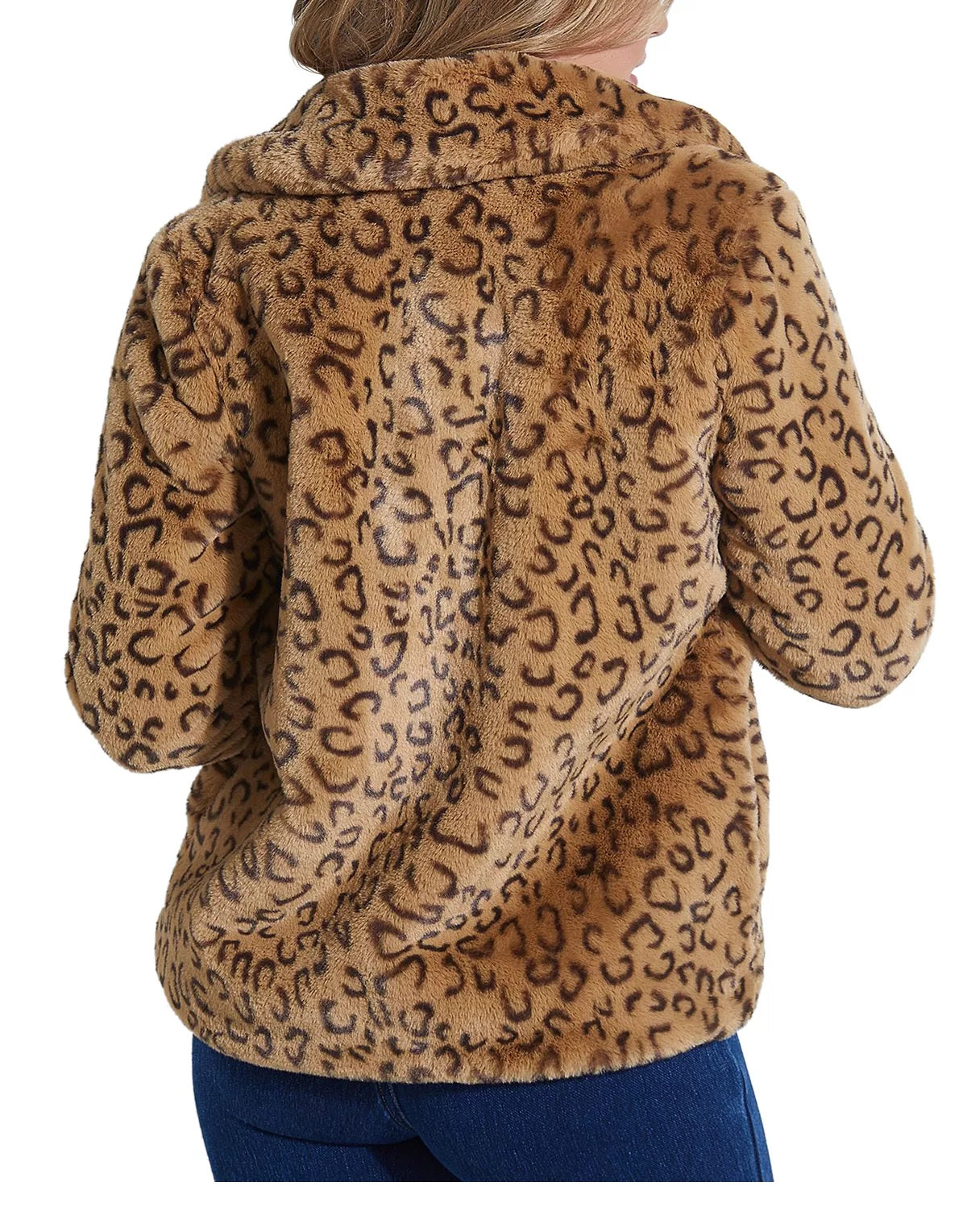 Casaco de pele sintética Guss feminino Reckless Animal Print marrom tamanho grande