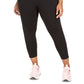 Calça legging curta Calvin Klein feminina plus size com logo e lateral, preta, tamanho 2X