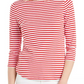 Camiseta feminina listrada de algodão Supima Charter Club, rosa, tamanho X-G