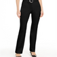 Calça feminina Alfani cintura alta com cinto e perna reta, preta, tamanho 16
