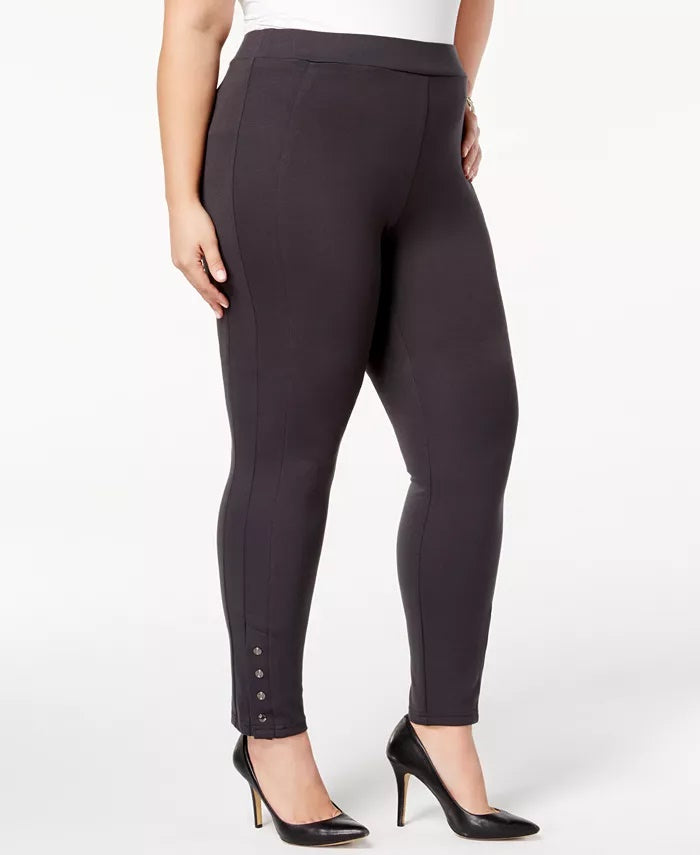 Calça legging plus size feminina INC International Concepts, cintura alta, stretch, cinza, tamanho 20W
