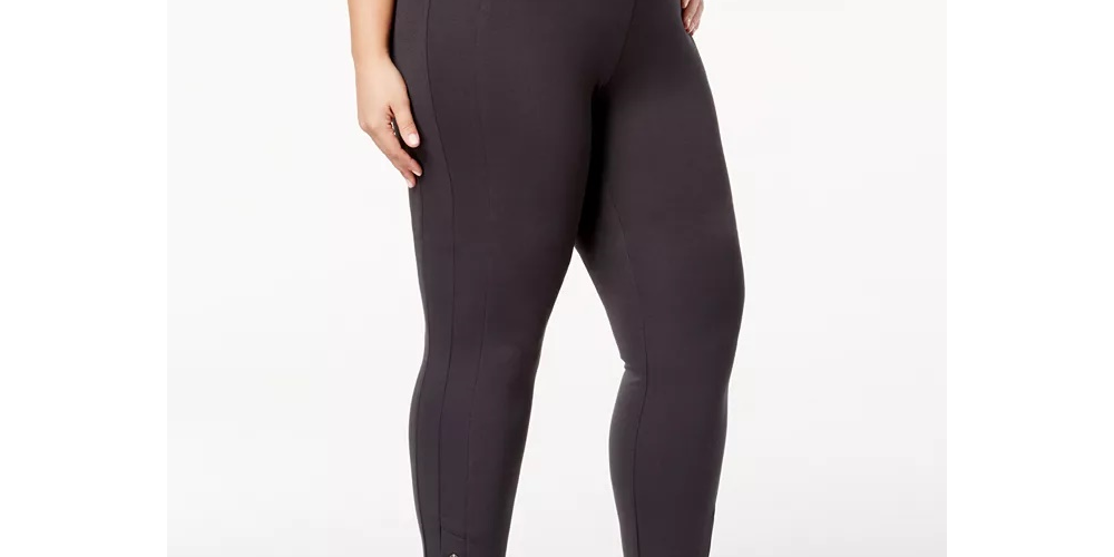 Calça legging plus size feminina INC International Concepts, cintura alta, stretch, cinza, tamanho 20W