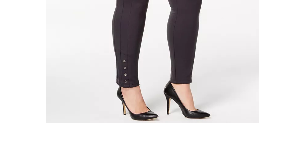 Calça legging plus size feminina INC International Concepts, cintura alta, stretch, cinza, tamanho 20W