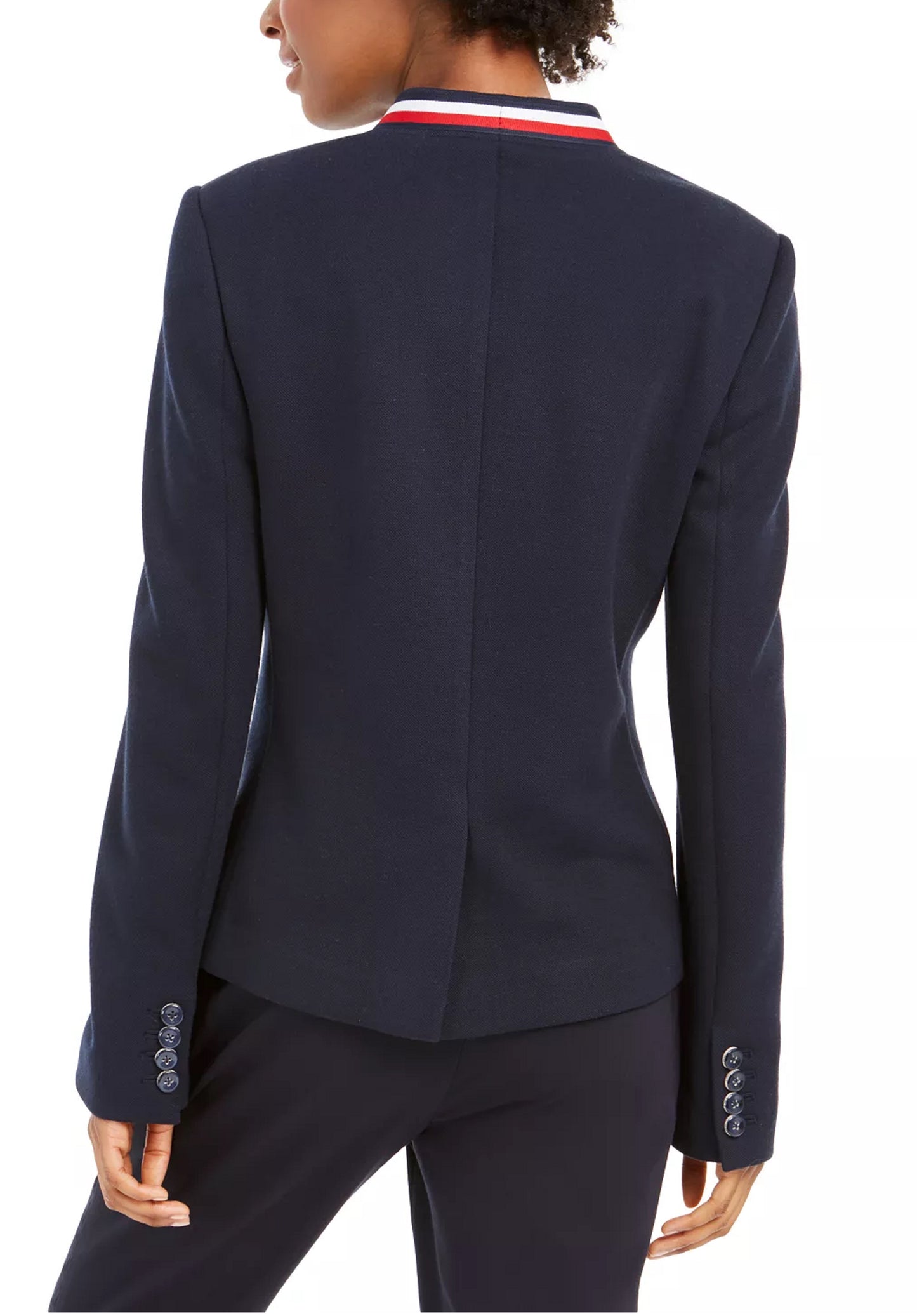 Jaqueta listrada feminina Tommy Hilfiger azul tamanho 10