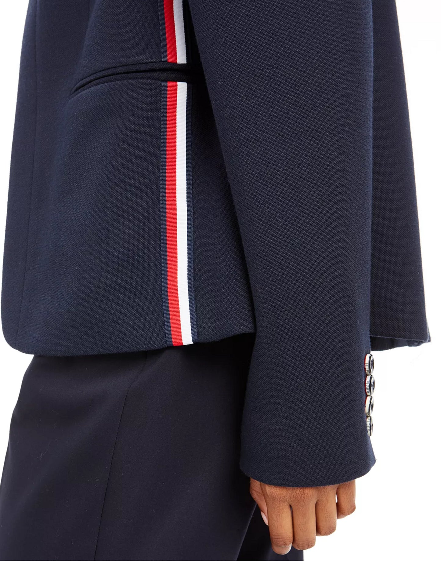 Jaqueta listrada feminina Tommy Hilfiger azul tamanho 10