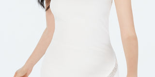 Vestido assimétrico com strass e bainha BCX Juniors, tamanho pequeno, branco