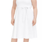 Vestido Calvin Klein Plus Size Feminino com Acabamento Daisy e Linha A, Branco, Tamanho Pequeno Pequeno