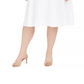 Vestido Calvin Klein Plus Size Feminino com Acabamento Daisy e Linha A, Branco, Tamanho Pequeno Pequeno