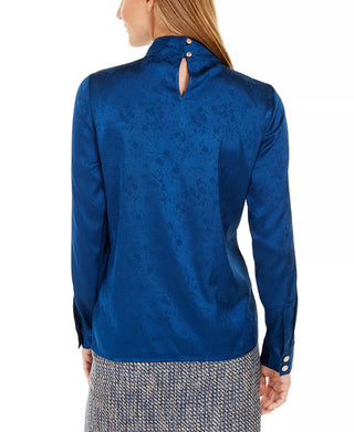 Blusa Calvin Klein Feminina Estampada Gola Careca Azul Tamanho Grande