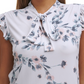 Blusa Calvin Klein Feminina Estampada com Decote em V, Branca, Tamanho XS