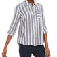 Camisa utilitária listrada feminina Style &amp; Co, cinza, tamanho extragrande