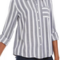 Camisa utilitária listrada feminina Style &amp; Co, cinza, tamanho extragrande