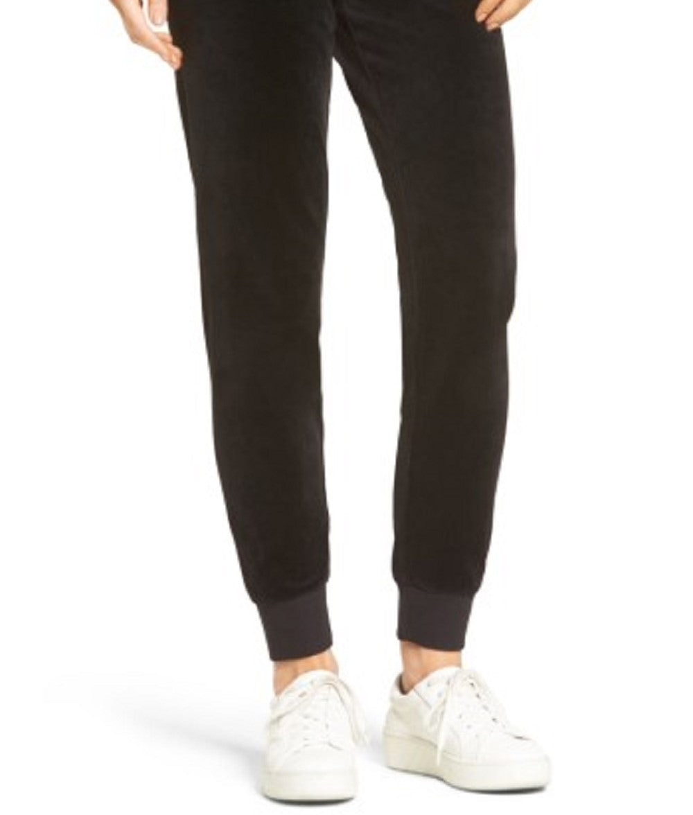 Calça de corrida feminina Juicy Couture Zuma Velour, preta, tamanho pequeno