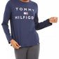 Camisa Tommy Hilfiger Sport Logo Feminina Manga Longa Cinza Tamanho X-G