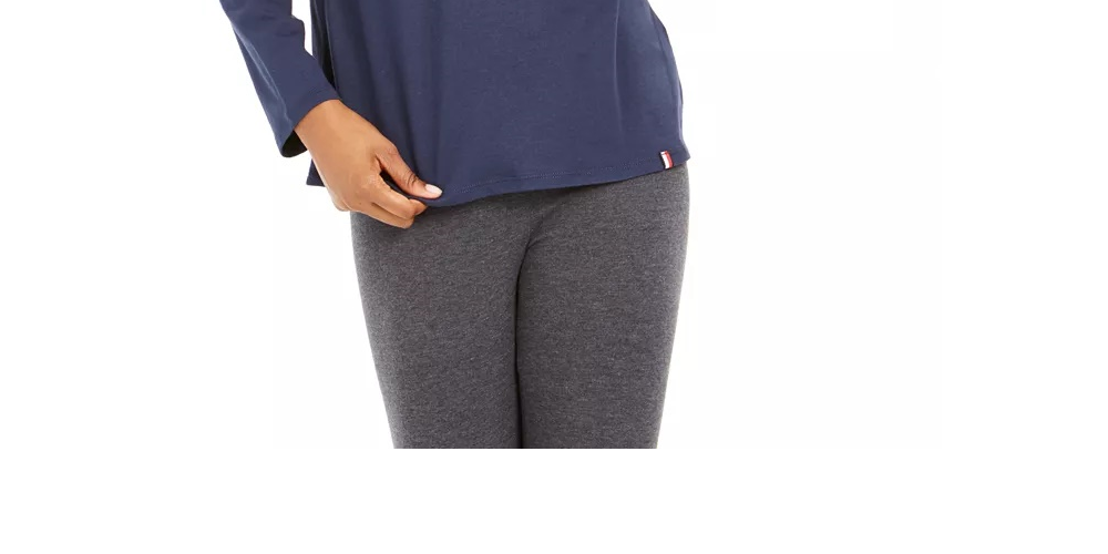 Camisa Tommy Hilfiger Sport Logo Feminina Manga Longa Cinza Tamanho X-G